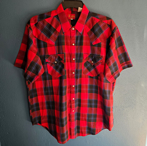 Vtg 90s ely plains - pearl, snap